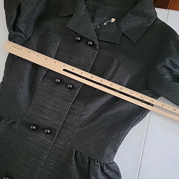 Vintage Bullocks Wilshire Wynshire Black Double Breasted Textured Dress Classic - Picture 10 of 16